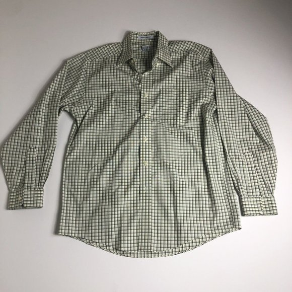 LL Bean Men’s Wrinkle Free Long Sleeve Button Down Dress Shirt Blue Plaid Medium - Picture 1 of 5